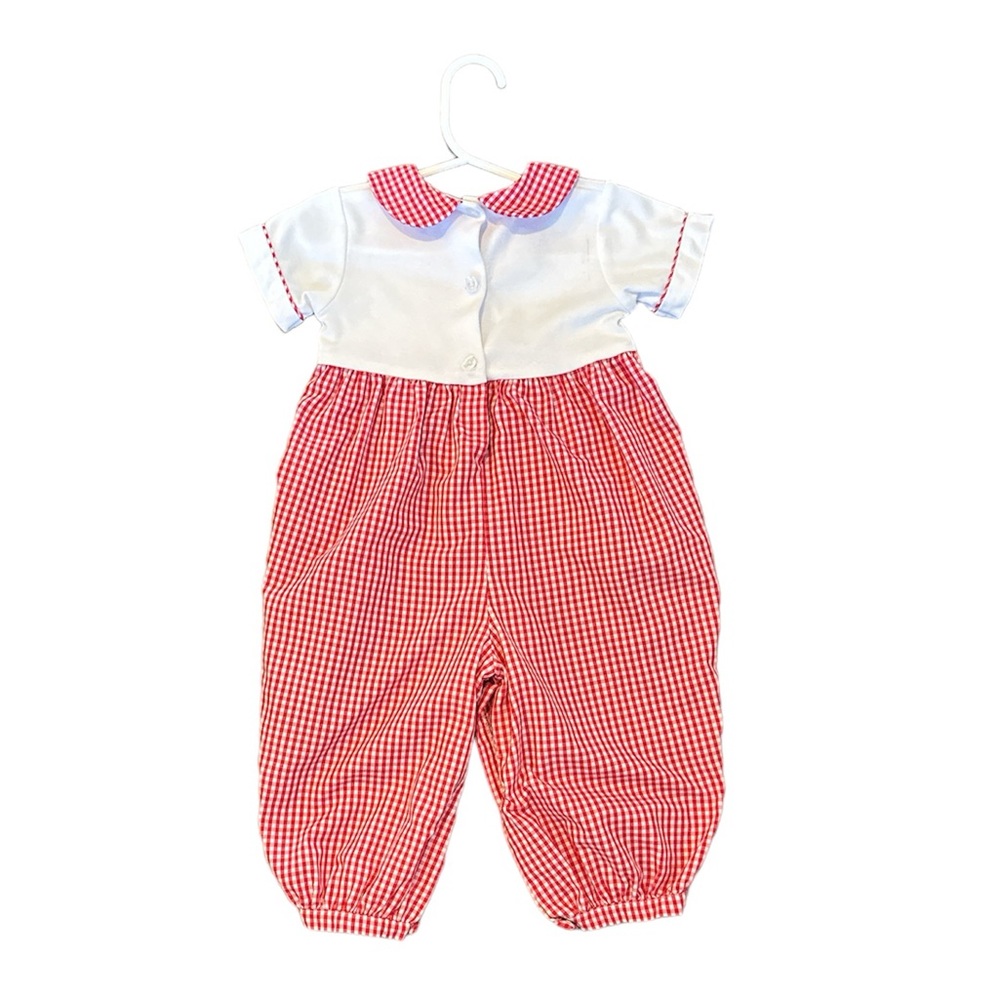 Little English Red Gingham Romper - Picture 2 of 4